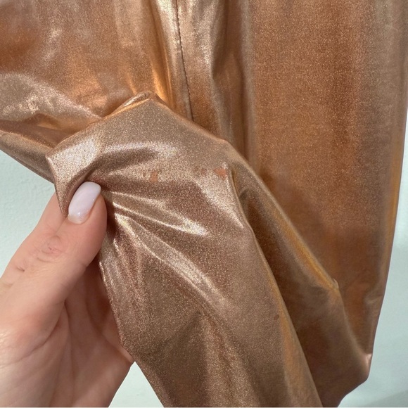 Rare London Rose Gold Plunge Pencil Dress in High Shine 6 - Picture 7 of 7